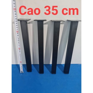 4 chân bàn sắt cao 35 cm giá rẻ, 4 chân đơn phù hợp tất cả các loại bàn gỗ, sắt cứng cáp đi kèm 16 ốc vít