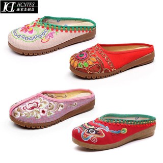 Giày Sandal Vải Lanh Phong Cách Công Chúa Thái Lan