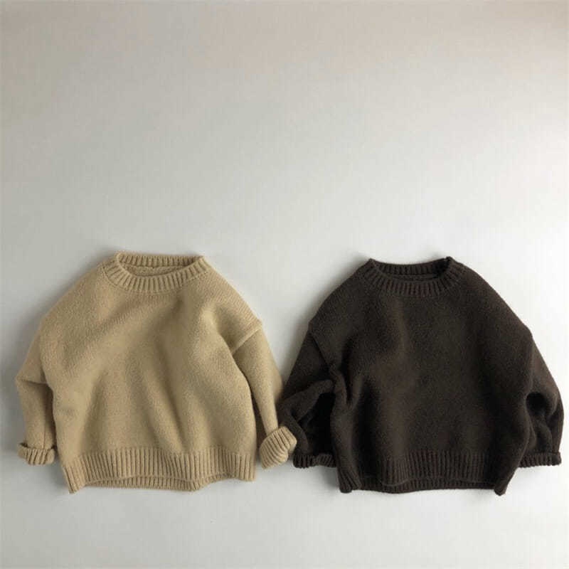 Áo sweater cổ tròn xinh xắn dành cho bé gái