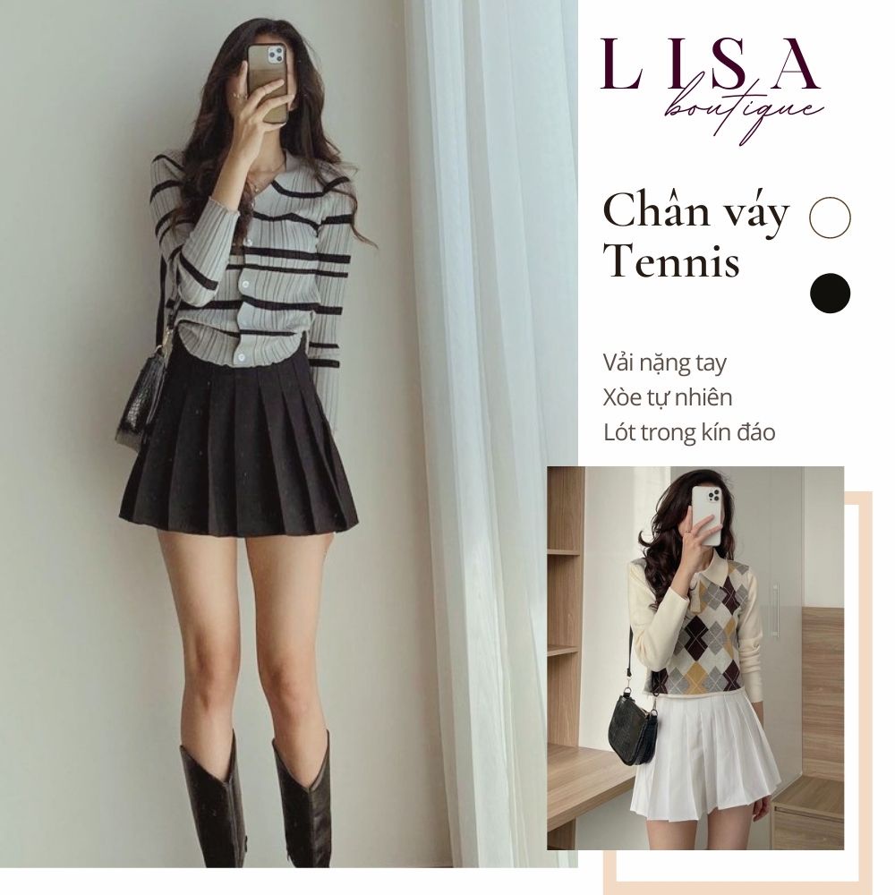 Chân váy xếp ly tennis LISA dáng chữ A xòe, có lót trong, chất dày dặn, xòe rủ tự nhiên FREESHIP TẶNG QUÀ 0Đ V01