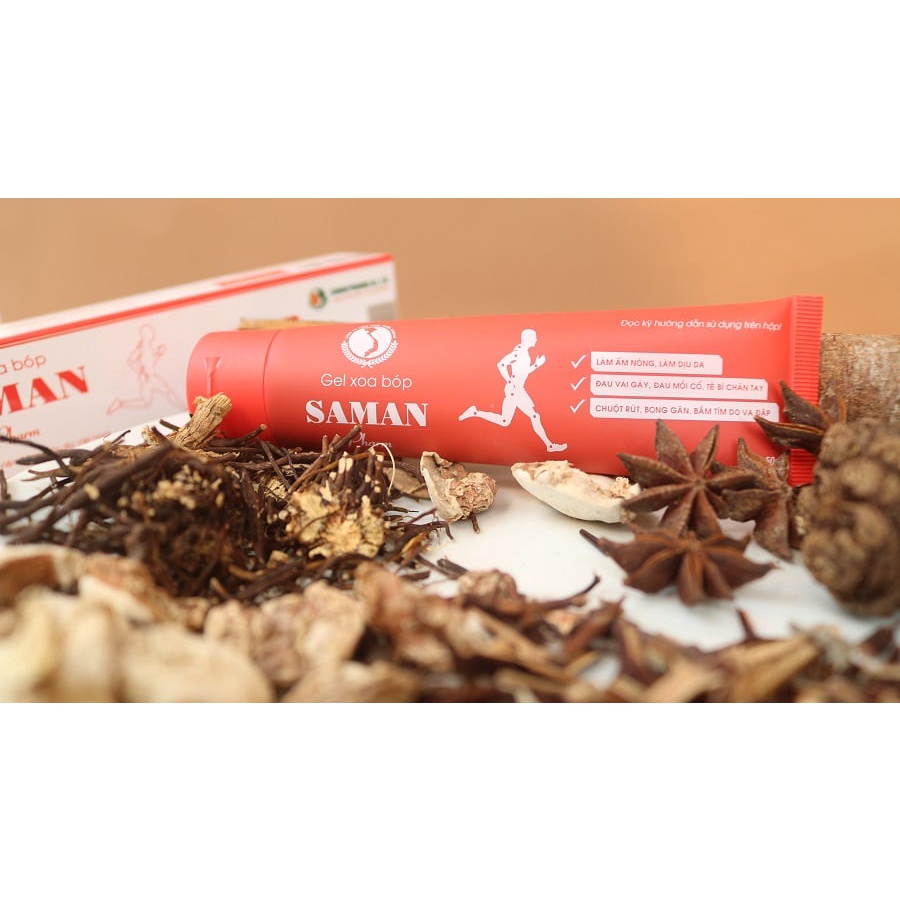 Gel xoa bóp thảo mộc Saman giúp giảm đau nhức, giảm tê bì chân tay, xoa bóp giảm bông gân, tan máu bầm do va chạm