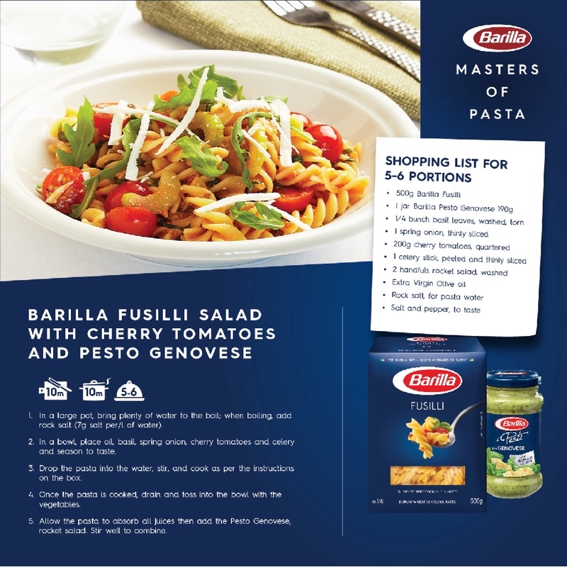 Mì Nui Barilla Hình Xoắn Các Cỡ Fusilli