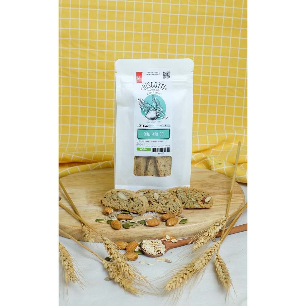 [Mã GROSALE giảm 10% đơn 150K] Bánh Biscotti Quốc Dân 50G Thương Hiệu Gạch Đỏ - Thơm Giòn Ăn Kiêng