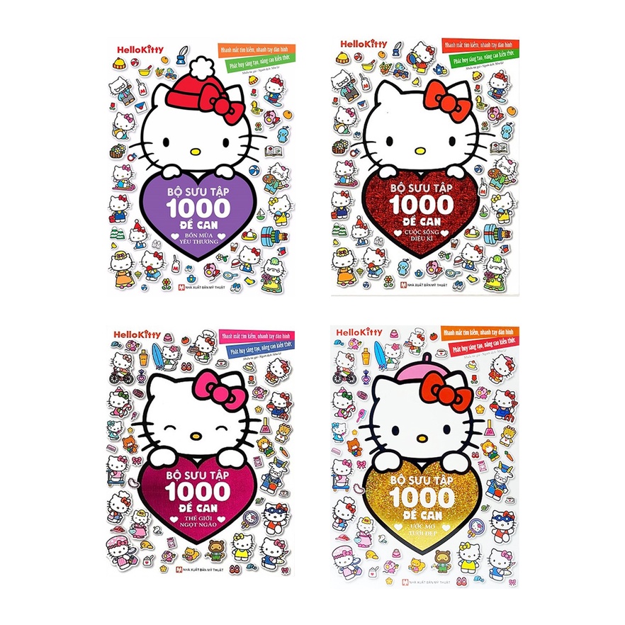 Sách - Combo Hello Kitty - Bộ Sưu Tập 1000 Đề Can
