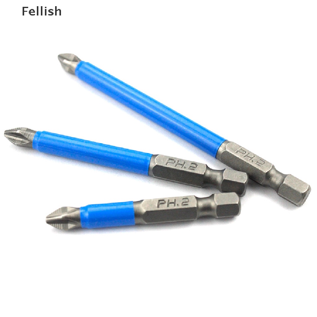 [Fellish] Magnetic Anti Slip Electric Screwdriver Bits 1/4&quot; Hex Shank Precision PH2 436VN