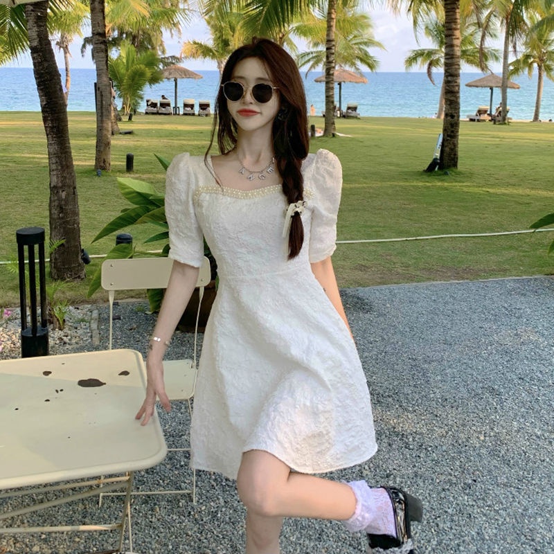 Đầm Đen Tay Ngắn Phong Cách Pháp Thời Trang Mùa Hè 2022 Cho Nữ