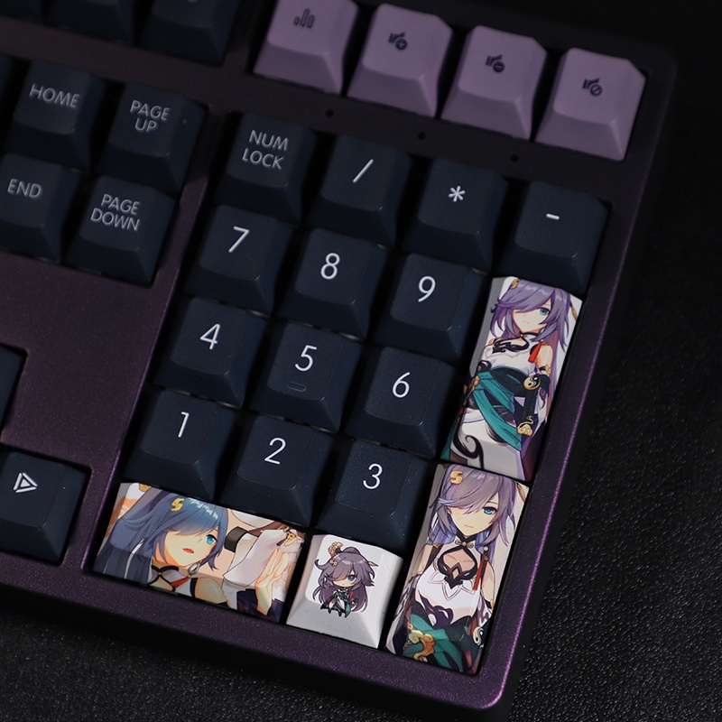 Fu Hua Keycap Cherry / XDA Hồ sơ Honkai Impact 3 Chủ đề Anime PBT Dye Sub Bàn phím cơ học Keycap