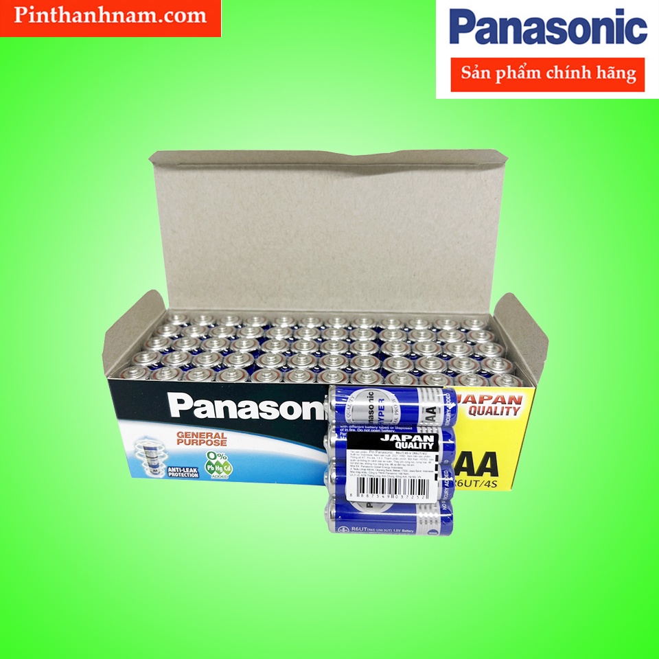 Hộp 60 Viên Pin AA Panasonic Hyper R6UT Tiểu Xanh Chính Hãng