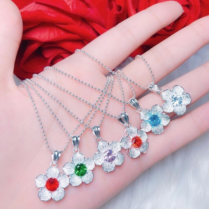 DÂY CHUYỀN BI NHỎ MẶT HOA CAO CẤP BẠC TA