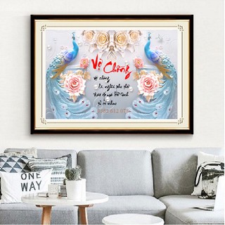Tranh đính đá Vợ Chồng, Kích Thước 75X50cm (Tranh Tự Đính)