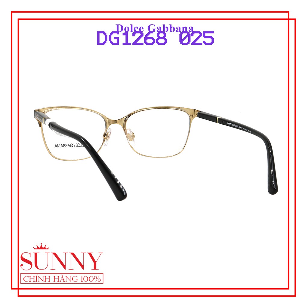 Gọng kính chính hãng Dolce &amp; Gabbana DG1268 025 màu sắc thời trang, thiết kế dễ đeo bảo vệ mắt
