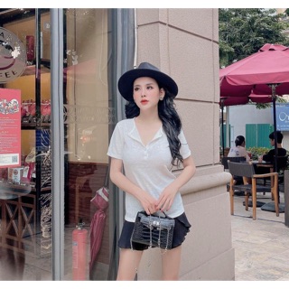 Áo phông cúc cổ 3 màu dành cho nữ