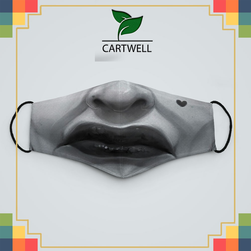 khẩu trang vải eco mask Kinh Dị_1317 CARTWELL chất liệu vải mềm 2 lớp chống nắng, phòng dịch bệnh, lọc không khí