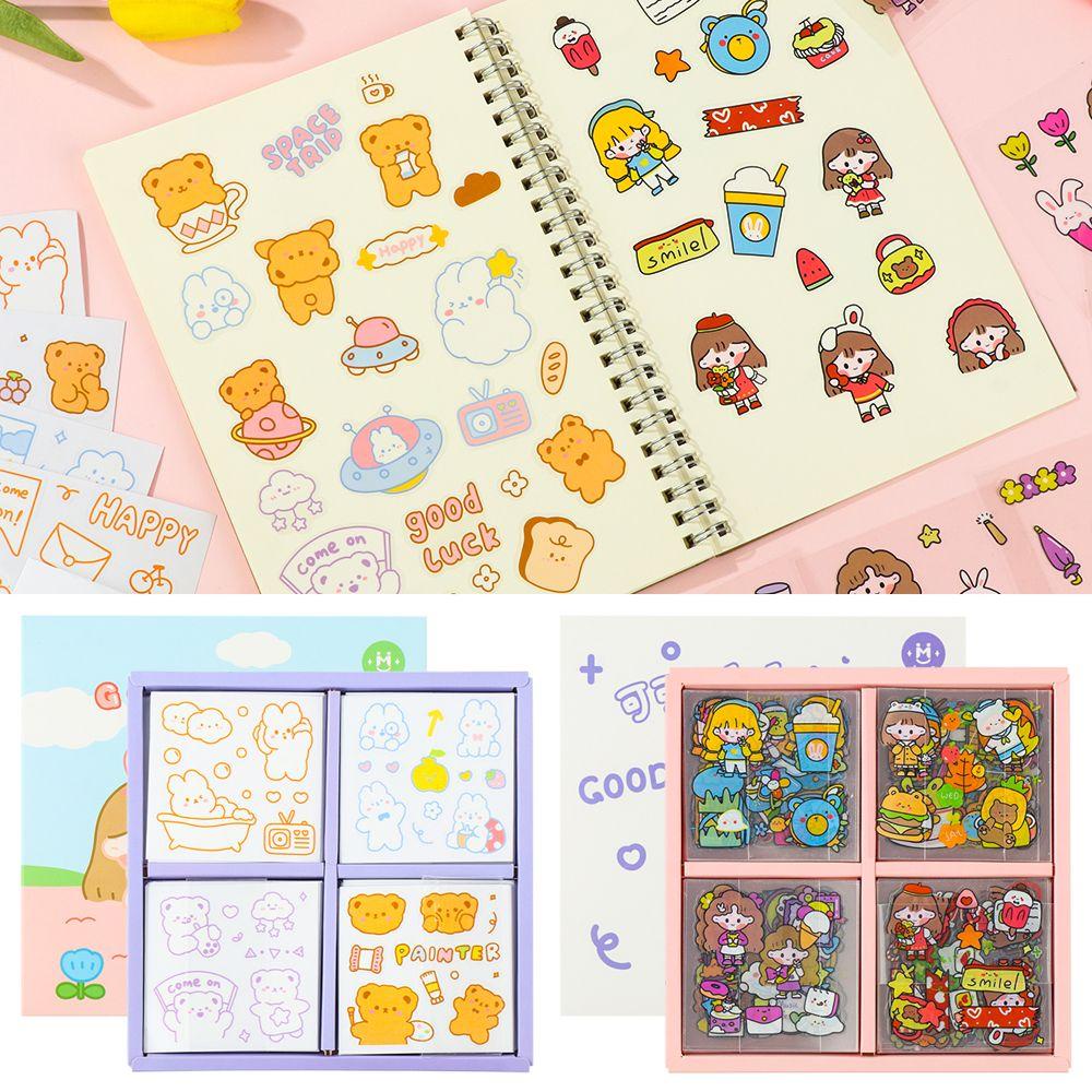 PISTA Miếng Dán Trang Trí Hộp Quà Họa Tiết Hoạt Hình Dễ Thương