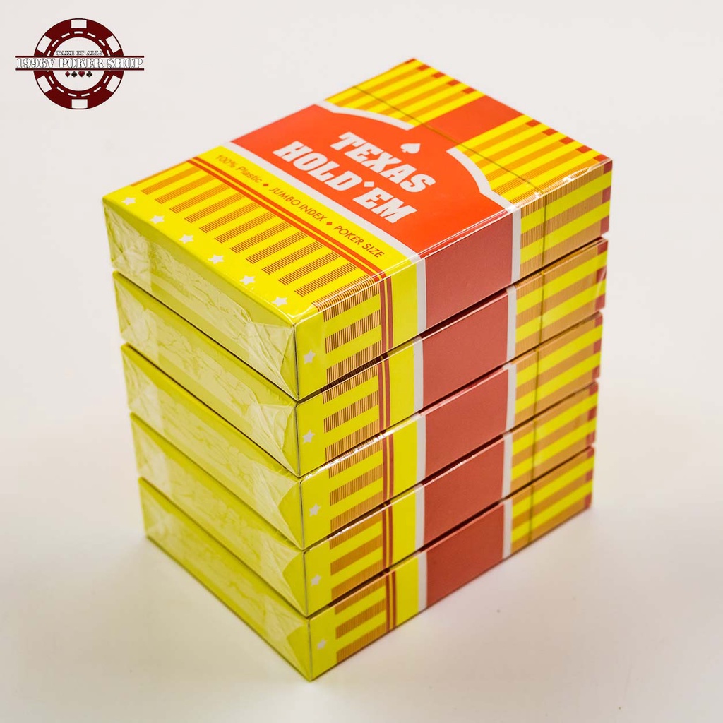 Combo 10 bộ bài tây nhựa Poker size, bài poker plastic card Texas Hold'em số to Jumbo chống nước - 1996V Poker Shop
