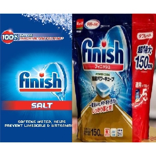 Combo Viên rửa bát Finish 150 viên + Muối 1,2kg dùng cho máy rửa chén 8-9-10-12-13-14 bộ