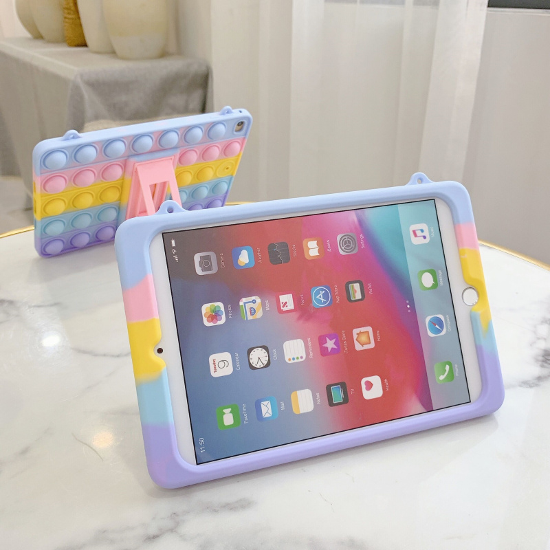 Ốp máy tính bảng mềm bong bóng nhấn màu cầu vồng cho iPad Pro 11 Inch iPad 9.7/10.2/10.5 Mini 1/2/3/4/5