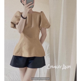 áo sơ mi kaki chun tay bồng (sẵn)