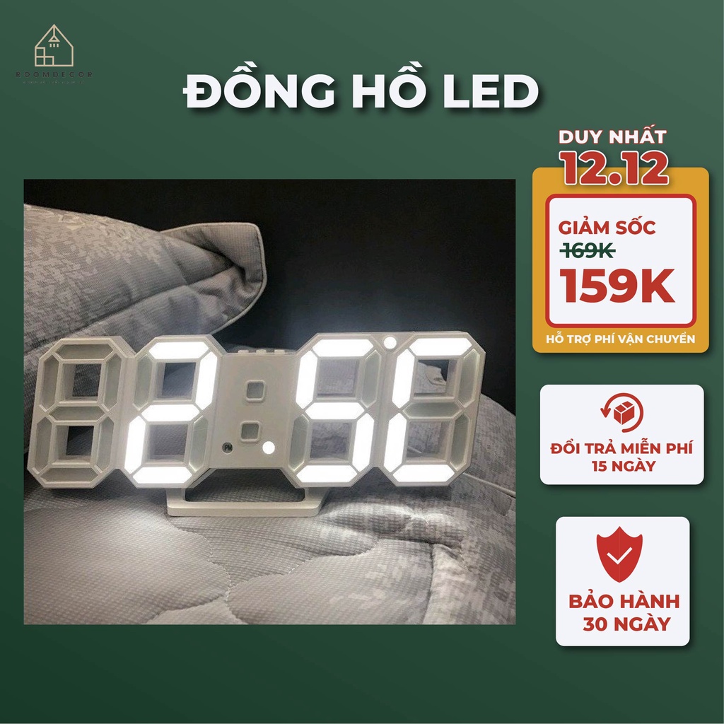 Đồng Hồ Led 3D Để Bàn Thông Minh, Đồng Hồ Đèn Led Treo Tường