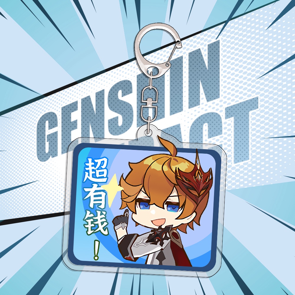 (đủ mẫu) Móc khóa in hình Genshin Impact ver chữ nhật game anime chibi mica trong acrylic