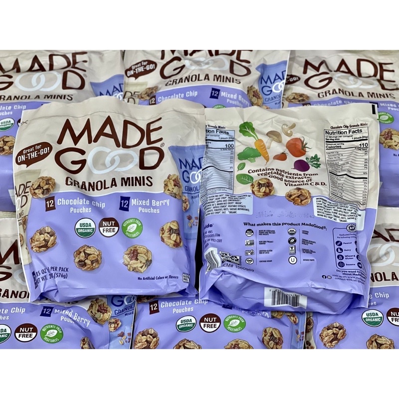 SNACK YẾN MẠCH ORGANIC MADE GOOD GRANOLA MINIS MIX 2 LOẠI, 24 GÓI - Hàng Mỹ