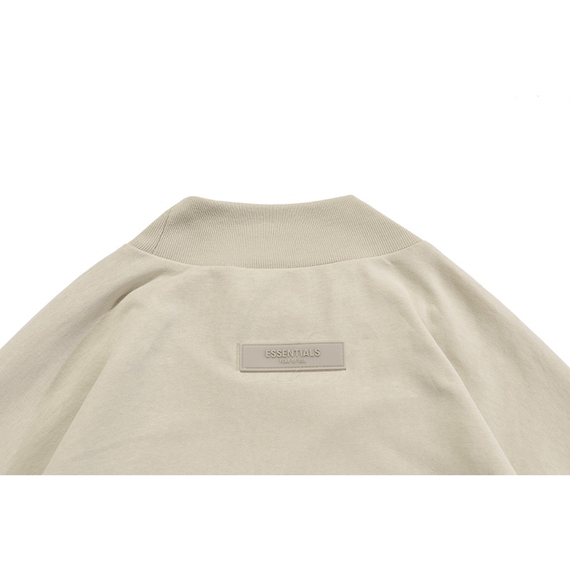 FOG FEAR OF GOD  ESSENTIALS Eighth Season High Round Neck Double Line High Street Loose Casual Chest Flocking Print Long Sleeves