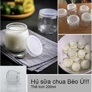 Combo 10 hũ thủy tinh/ Lọ thủy tinh béo caramen sữa chua 200ml