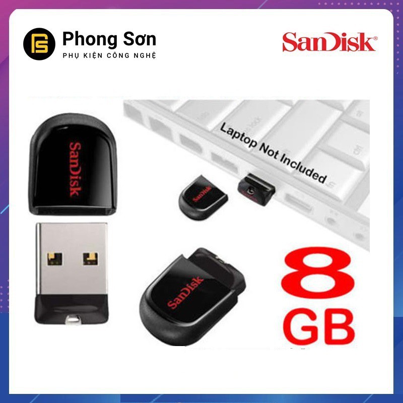 USB Lưu Dữ Liệu An Toàn 8GB 2.0 CZ33 FIT Sandisk