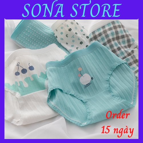 Quần lót nữ cao cấp cotton thái cute trơn bigsize kháng khuẩn sịp chip xinh trắng xanh mint dễ thương thoáng khí QL43