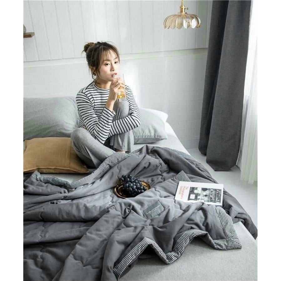 Chăn hè cotton đũi Zara Home cao cấp Ánh Sao siêu mềm thoáng viền ROMA ( hàng loại 1) kích thước 2m x 2m3