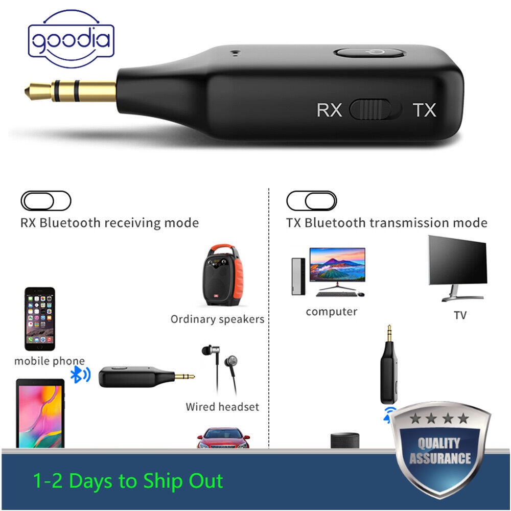 (Đang Bán) Bộ Thiết Bị Thu Phát Bluetooth 5.1 / 3.5mm Aux A2dp 2 Trong 1 Cho Xe Hơi