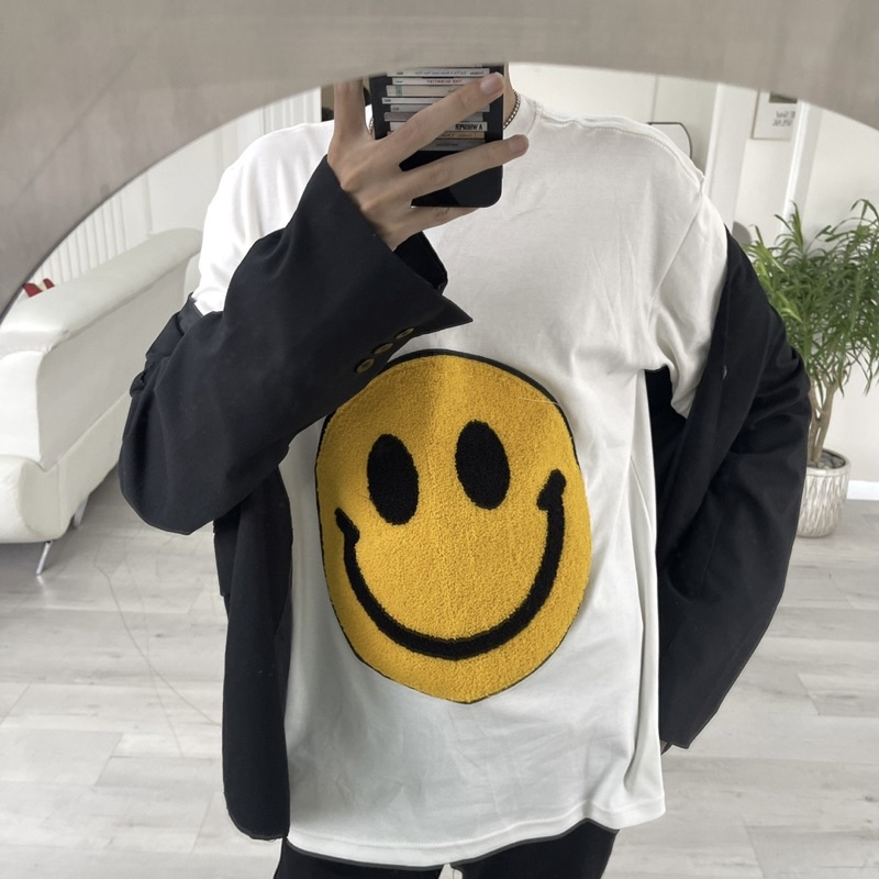 Áo Drew thêu xù cao cấp Áo thun drew thêu xù mặt cười