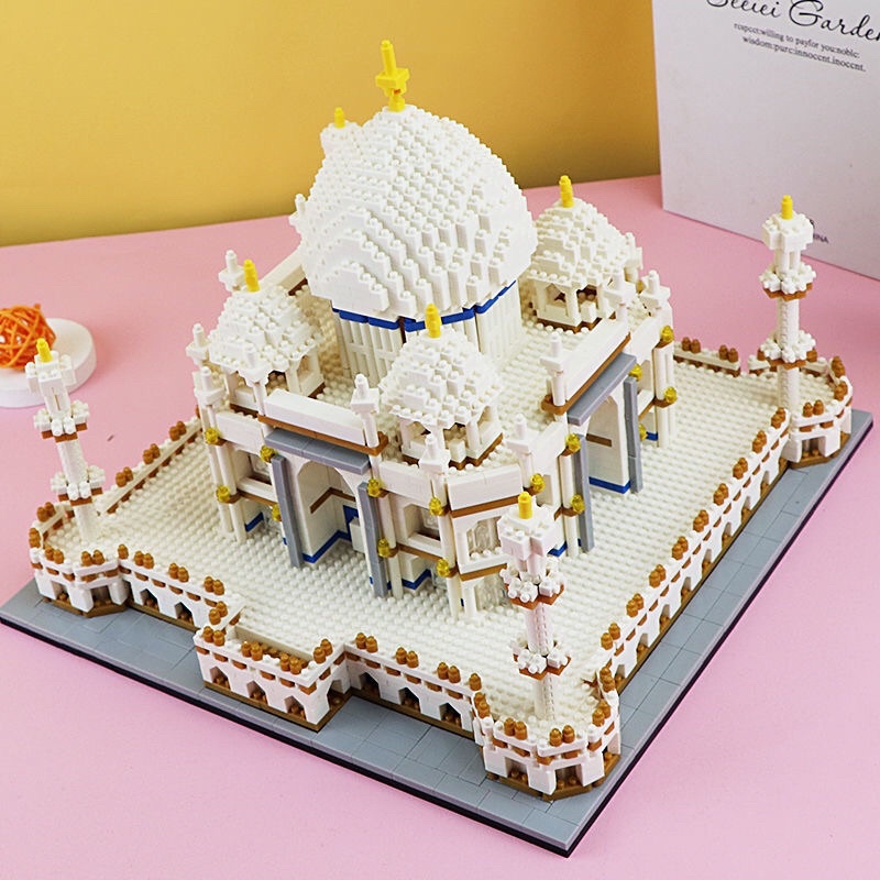 Đồ chơi xếp hình lắp ráp lâu đài con gái công chúa kiến trúc đền mộ taj mahal ấn độ phát triển tư duy