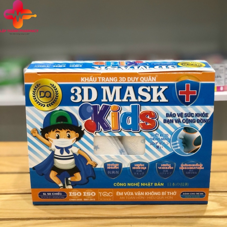 KHẨU TRANG 3D MASK CHO BÉ HỘP 50C DUY QUÂN, CÔNG NGHỆ NHẬT BẢN,
