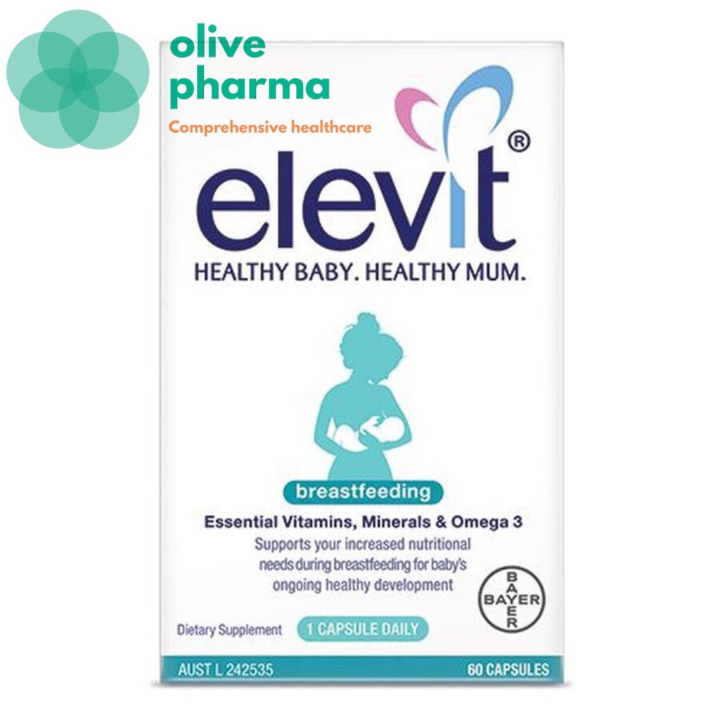 Vitamin tổng hợp ELEVIT BÚ Breastfeeding (ÚC) 60 VIÊN ( mẫu mới) - ELEVIT Sau Sinh Cho Con Bú BREASTFEEDING