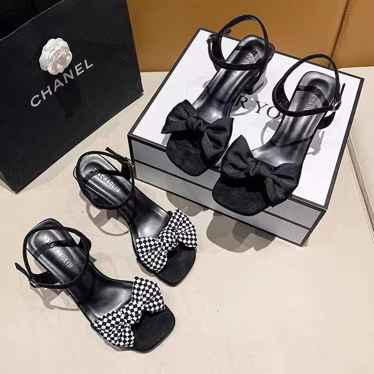 Sandal Cao Gót Thiết Kế Mới Đính Nơ Xinh Xắn Thời Trang