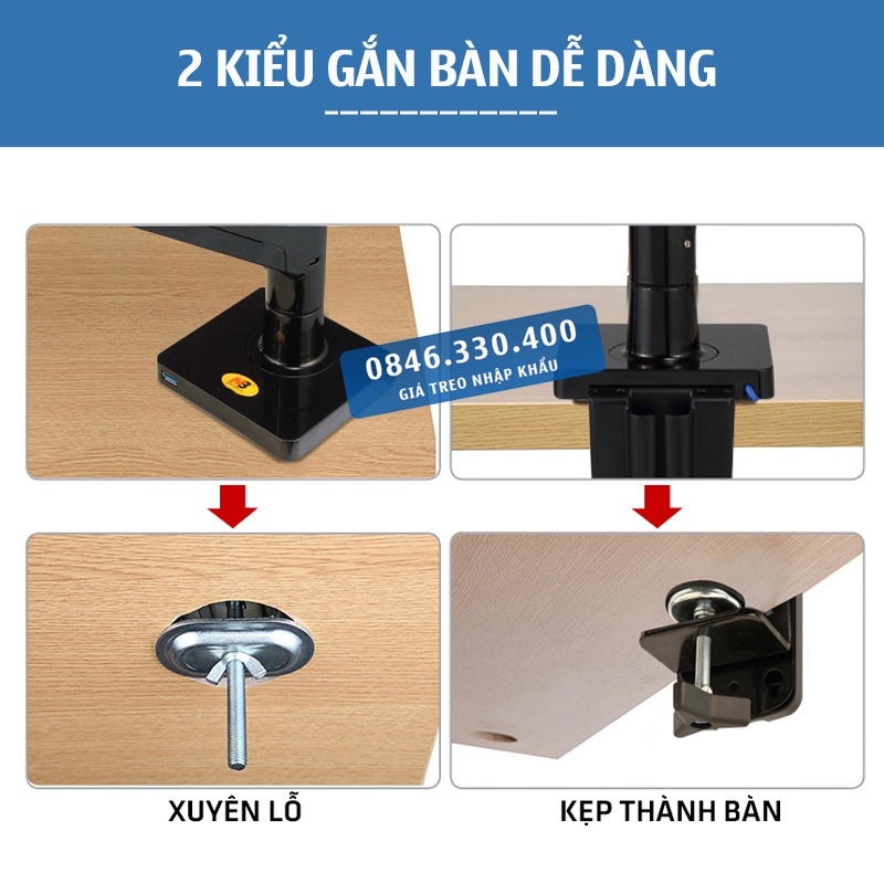NB G40  22&quot; - 40&quot; / Giá Treo Màn hình máy tính/ Giá đỡ màn hình gắn bàn/ [Cao cấp hơn F80 F100A] NB North Bayou