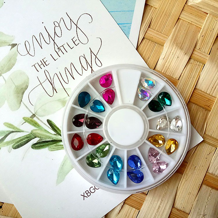 Khay Nails, Trang trí Móng tay đựng Hạt đá giọt nước