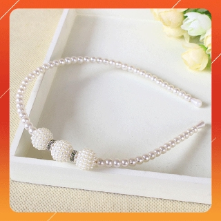Bờm tóc hạt màu trắng kiểu Hàn Quốc
