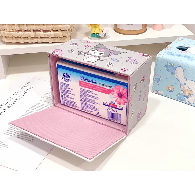 Hộp đựng khăn giấy da PU Hello Kitty - Doremon