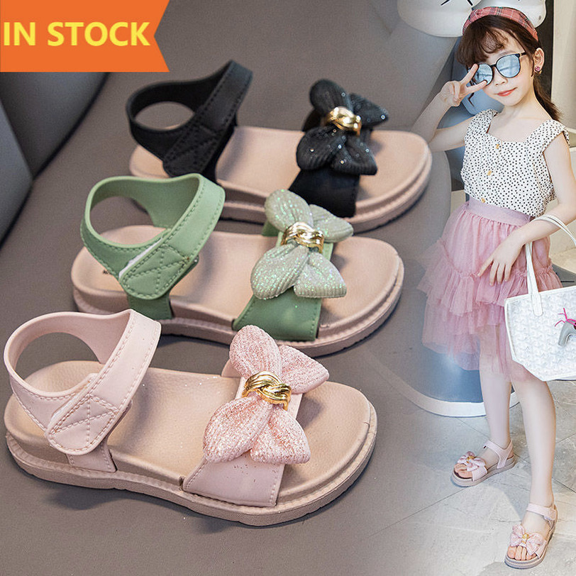 ⚡COD⚡sandal bé gái Giày công chúa đính nơ đế mềm mại thiết kế hở ngón thời trang đi biển cho bé gái- Sandal bé Gái