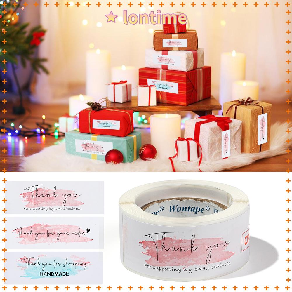 Cuộn 120 miếng dán in chữ thank you kích thước 1x3inch