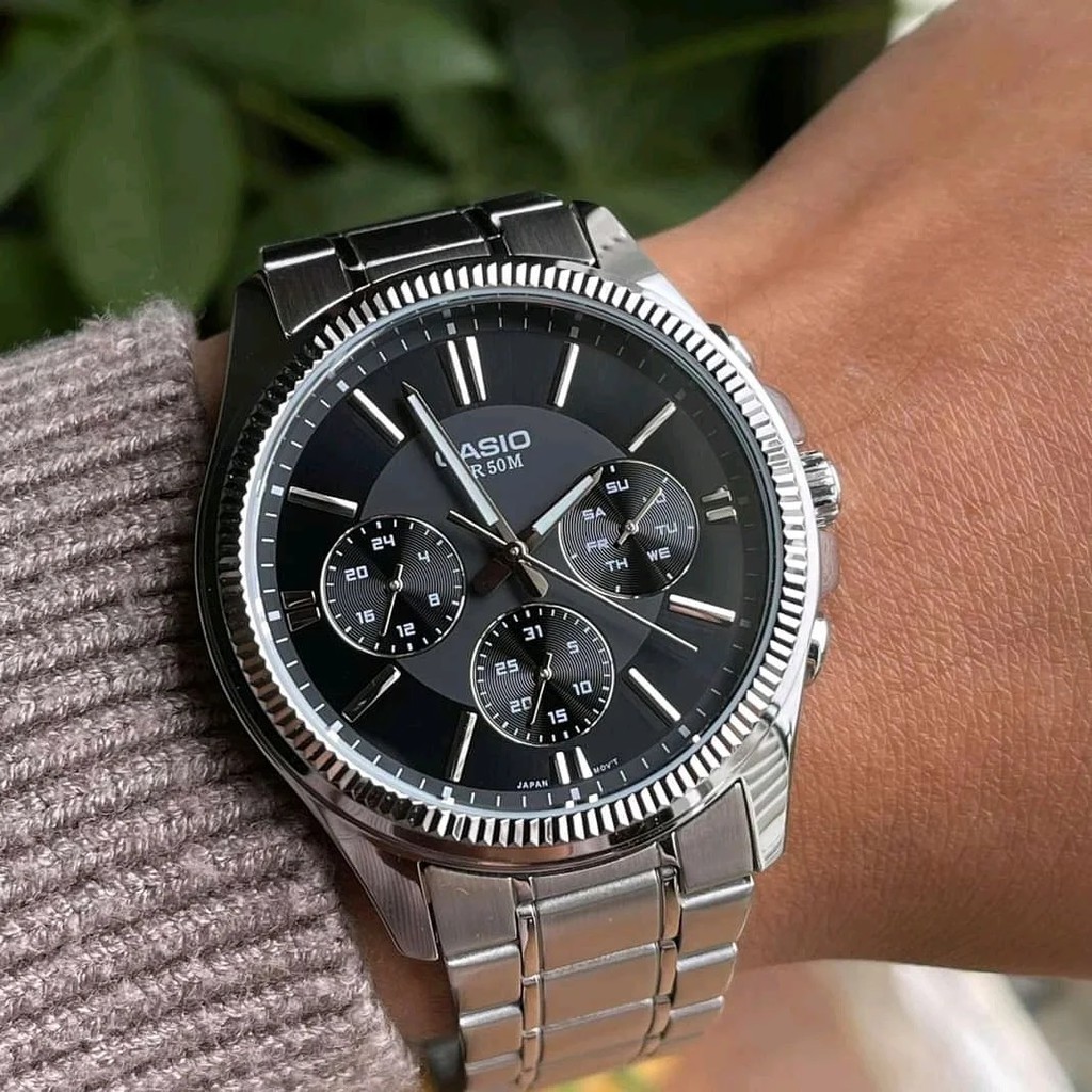 Đồng hồ Nam dây thép Casio MTP-1375 chính hãng bảo hành 1 năm Pin trọn đời