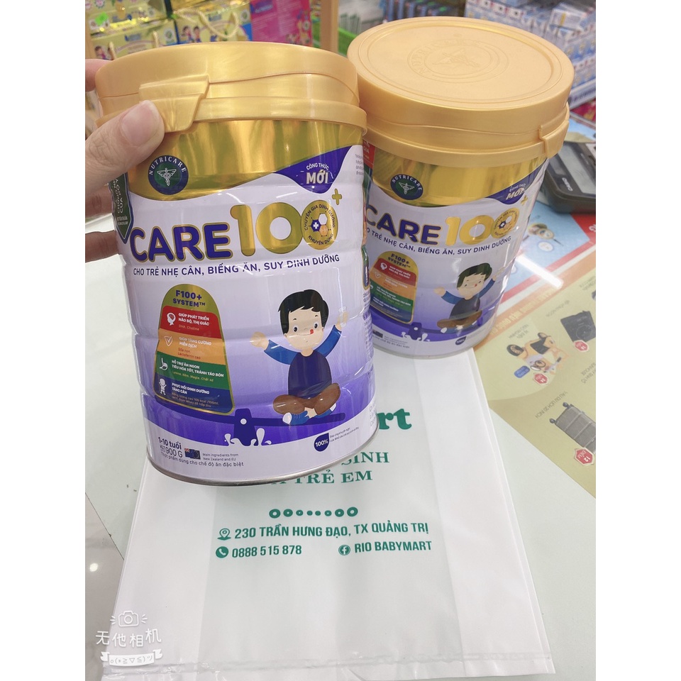 Sữa cho bé Nutricare Care 100 Plus 900g Mẫu mới