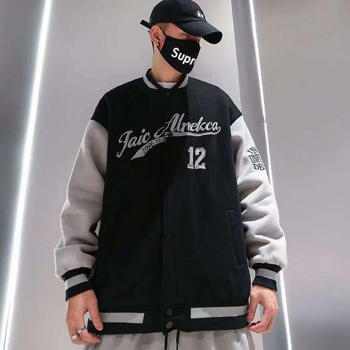 Áo khoác bomber thêu chữ thời trang hàn quốc dành cho nam