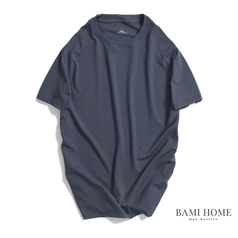 Áo thun nam trơn cổ tròn tay ngắn BAMIHOME áo basic vải cotton chất thun lạnh co giãn, dày dặn, form regular fit AO-01 | BigBuy360 - bigbuy360.vn