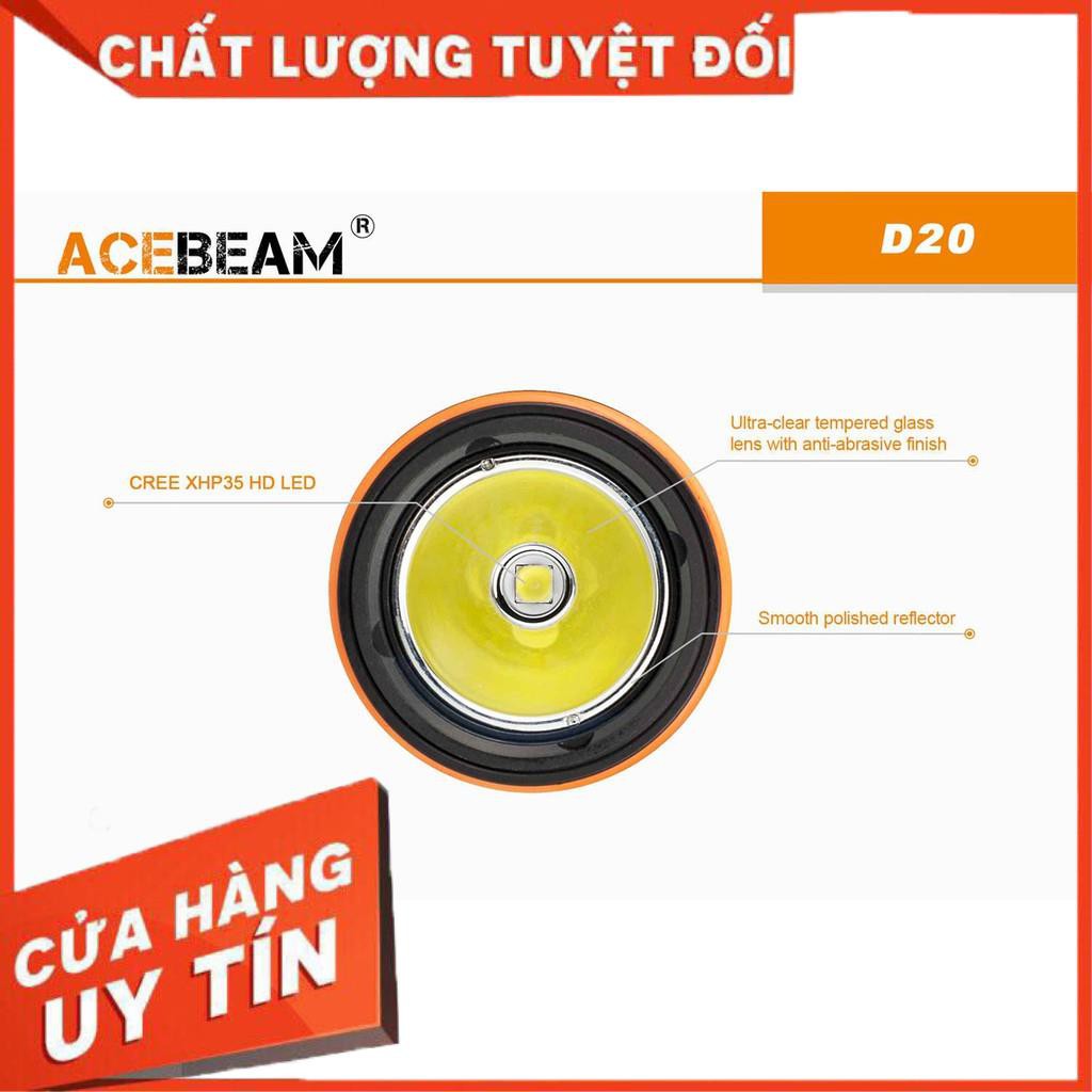 [BH 5 NĂM] ACEBEAM D20 - Đèn pin lặn độ sáng 2700lm chiếu xa 296m pin 21700 5000mAh (kèm theo) chịu độ sâu 200m