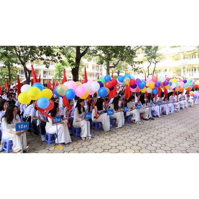 (Có Que Cài) Set 100 Quả Bóng Bay Chào Mừng Năm Học Mới Nhiều Màu