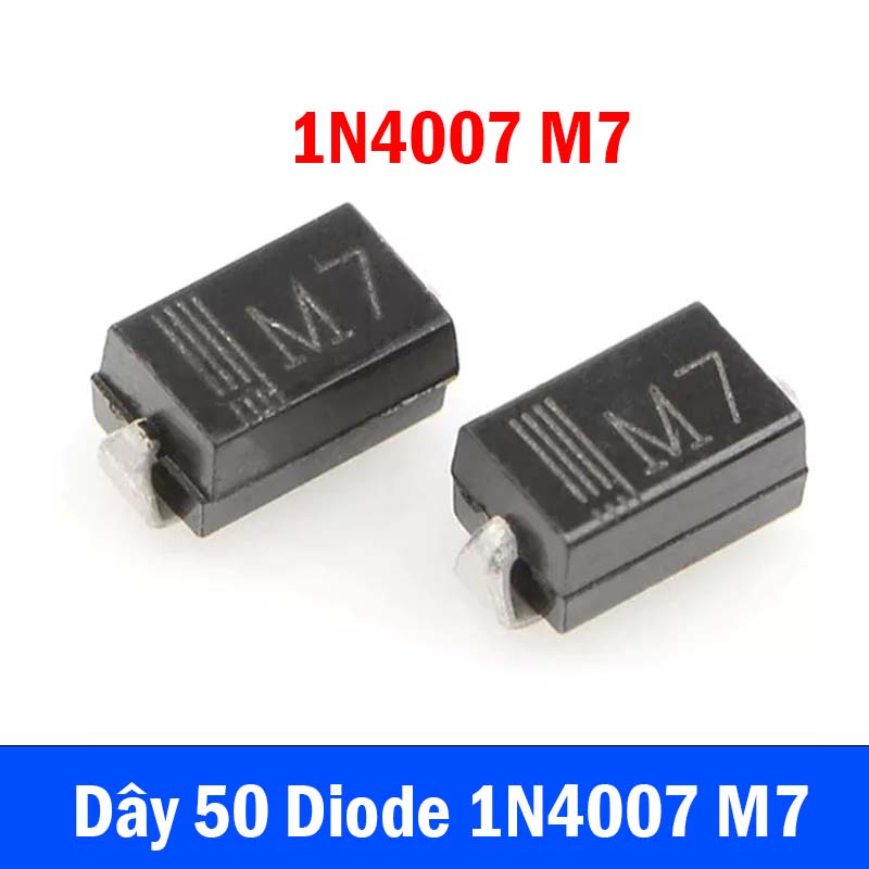 Dây 50 con Diode chỉnh lưu 1A M7 M1 1000V 1N4007 1N4001 Kiểu chân SMD SOD-323 SMAF DO-214AC T7