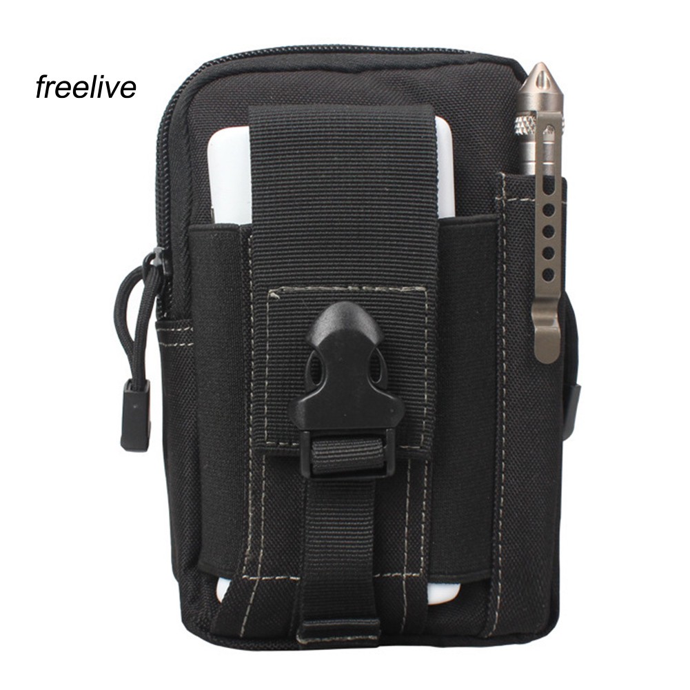 FLE Men Outdoor Sports Tactical Phone Waist Belt Bag Fanny Pack Pouch Zipper Pockets